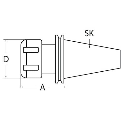 TECWERK Spannzangenfutter ER DIN 69871AD Spann-D.3-26mm SK40 A.-L.80mm TECWERK