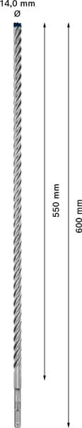 BOSCH EXPERT SDS plus-7X Hammerbohrer, 14 x 550 x 600 mm. Für Bohrhämmer
