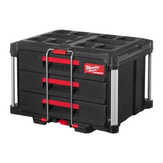 MILWAUKEE 560 x 410 x 360 mm PACKOUT Koffer mit 3 Schubladen