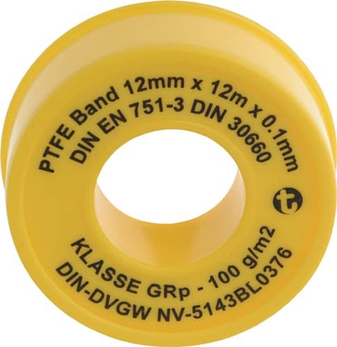 GEKA PTFE Dichtband GRp L12m B12mm D0,1mm weiß 100g/m² Rl.GEKA