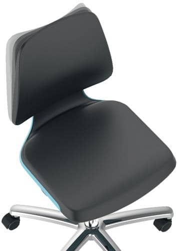 BIMOS Arbeitsdrehstuhl Labsit Rl.Sitzschale blau Supertec-Gewebe schwarz