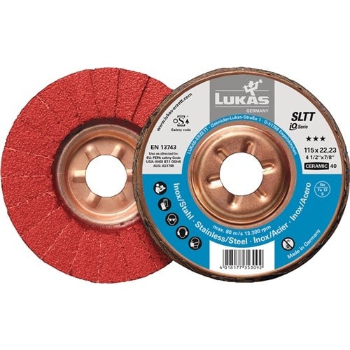 LUKAS Fächerscheibe SLTT Ceramic D.125mm K.40 fl.INOX/Stahl CO LUKAS