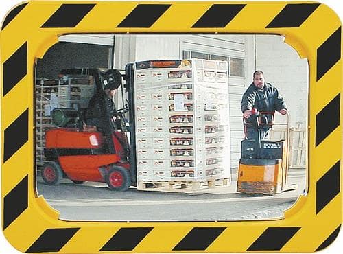 SPL Sicherheits-/Verkehrsspiegel H600xB800mm Kunststoff,gelb/schwarz f.2 Richtungen