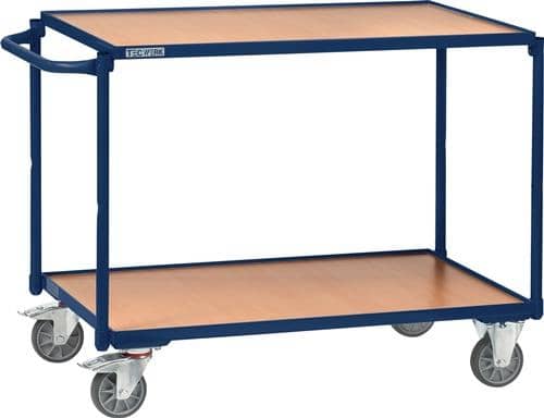 TECWERK Tischwagen 2 Ladeflächen L1000xB600mm saphirblau Trgf.300kg Bügel waager.TECWERK