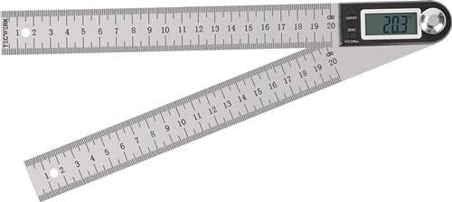 TECWERK Winkelmesser Schienen-L.200mm Abl.0,1Grad dig.TECWERK