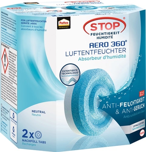 PATTEX Luftentfeuchter Aero 360 2 Tabs à 450g PLAN2 Neutral Pk.PATTEX
