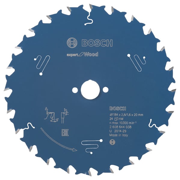 BOSCH Kreissägeblatt Expert for Wood, 184 x 20 x 2,6 mm, 24