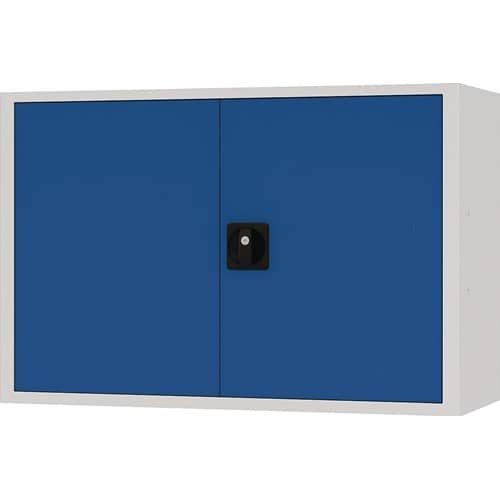 BEDRUNKA+HIRTH Hängeschrank H600xB900xT200mm Vollblechtür lichtgrau/signalblau