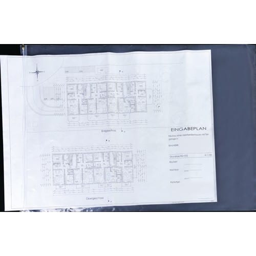 BÖCK Planschutztasche 640x900mm Gleitverschluss 2-s.transp.BÖCK