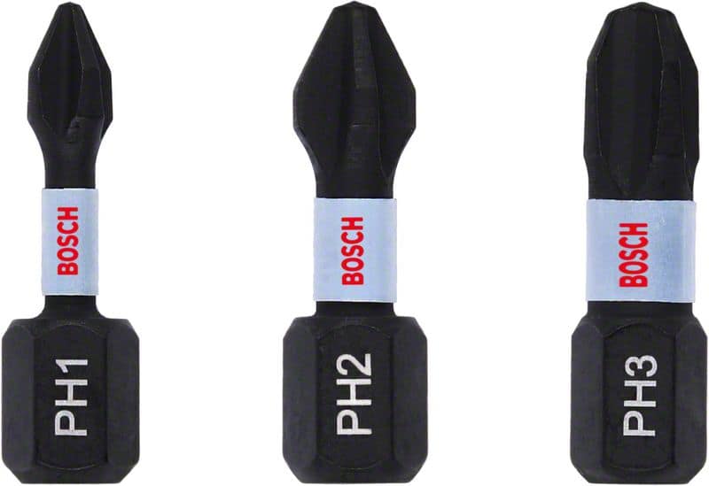 BOSCH Impact Control PH Insert Bits, 3 Stk.