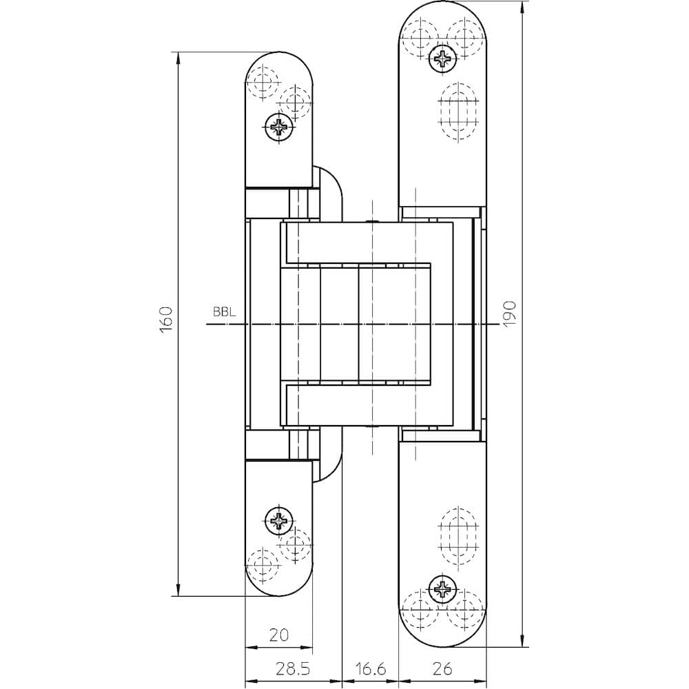 SIMONSWERK Verdecktliegendes Türband TECTUS® TE 380 3D, tiefschwarz
