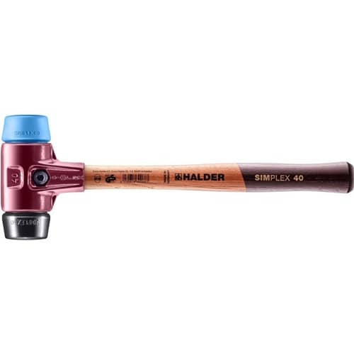 HALDER Schonhammer SIMPLEX L.330mm Kopf-D.40mm weich/mittelh.HO TPE-soft blau/Gu.schw.