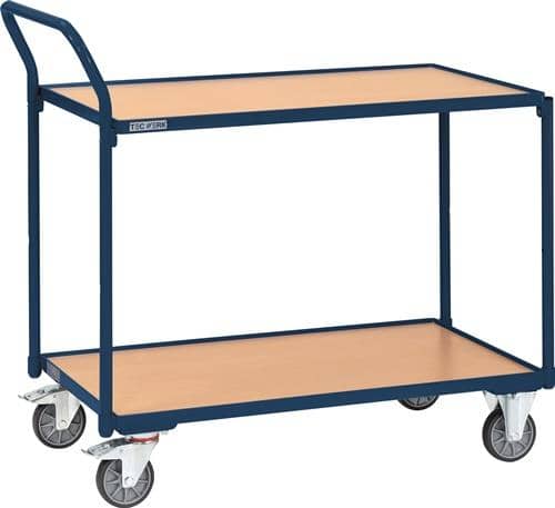 Tischwagen saphirblau, RAL 5003 Trgf.300 kg Schiebebügel senkrecht TECWERK