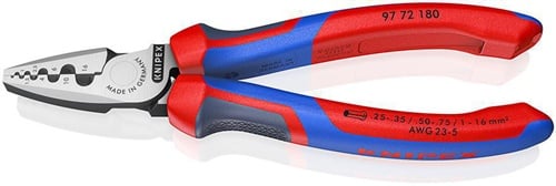 KNIPEX Aderendhülsenzange Gesamt-L.180mm 0,25-16,0 (AWG 23-5) mm² pol.Mehrkomp.-Hüllen