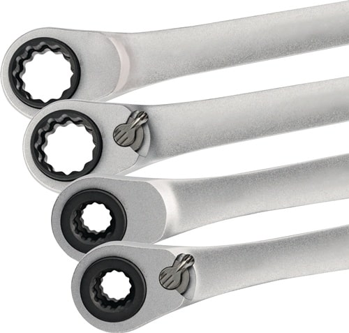 TECWERK Multifunktionsknarrenringschlüssel 4in1 10/13/17/19mm 12-KT.L.220mm Z.72 TECWERK