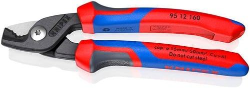 KNIPEX Kabelschere L.160mm Mehrkomp.-Hüllen KNIPEX