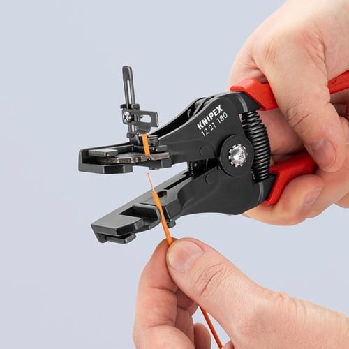 KNIPEX Abisolierzange L.180mm schwarz lack.Ku.-Überzug m.Öffnungsf.KNIPEX