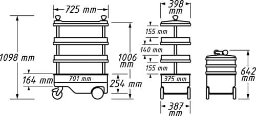 HAZET Wkz.wagen 166C B725xT398xH1102mm 300 kg Stahlbl.HAZET