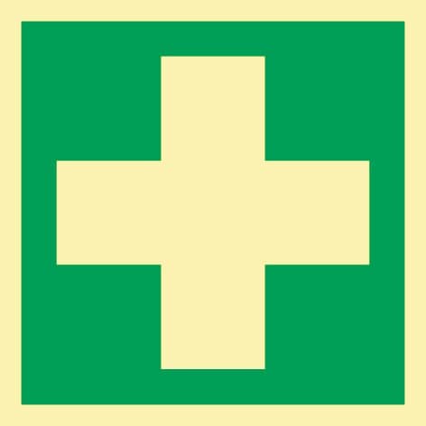 Rettungszeichen ASR A1.3/DIN EN ISO 7010/DIN 67510 L148xB148mm Erste Hilfe Folie