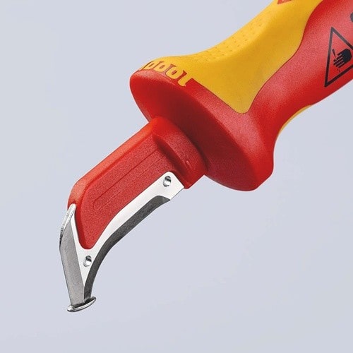 KNIPEX Abmantelungsmesser L.180mm Klingen-L.38mm VDE Mehrkomponentengriff KNIPEX