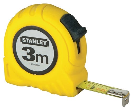 STANLEY Taschenrollbandmaß L.3m B.12,7mm mm/cm EG II Ku.Gürtelclip STANLEY