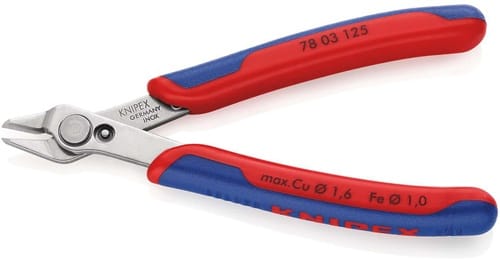 KNIPEX Elektronik-Seitenschneider Super-Knips® INOX L.125mm Form 0 Facette nein pol.