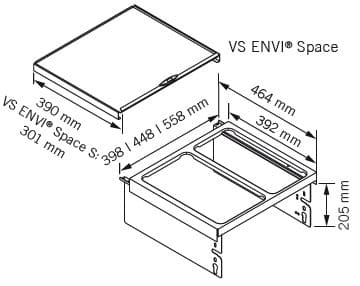 Abfalltrennsystem, ENVI-Space, 450er, 2x16 l, hellgrau Vauth Sagel