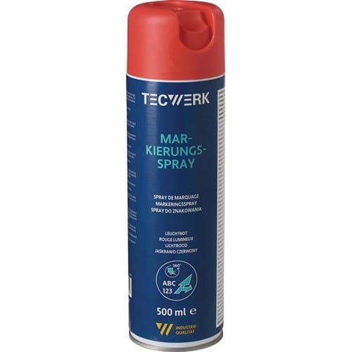 TECWERK Markierungsspray leuchtrot 500ml Spraydose TECWERK