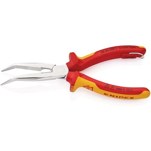 KNIPEX Flachrundzange L.200mm Form 2 40Grad gew.VDE Mehrkomp.-Hüllen KNIPEX