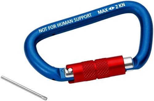 KNIPEX Materialkarabiner L.81mm m.Schraubverschluss blau besch.KNIPEX