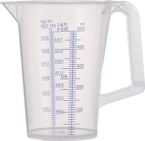 PRESSOL Messbecher 0,5l blau bedruckte Skala PP PRESSOL