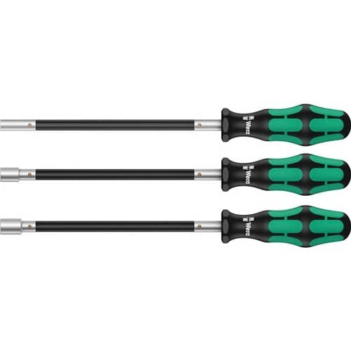 WERA Schlauchklemmenschraubendrehersatz 391/3 3-tlg.Kraftform flex.WERA