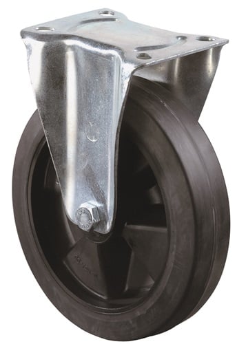 BS ROLLEN Bockrolle D.160mm Trgf.300kg Elastikgummi Platte L135xB110mm BS ROLLEN