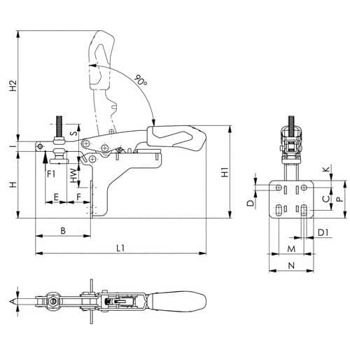 AMF Waagrechtspanner Nr.6871 Gr.20 Winkelfuß AMF