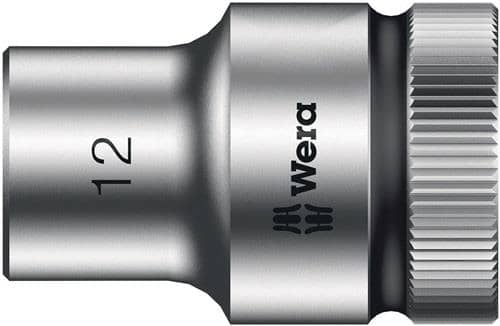 WERA Steckschlüsseleinsatz 8790 HMC Außen-6-kant SW12mm L.37mm 4-kt1/2Zoll CV verchr.