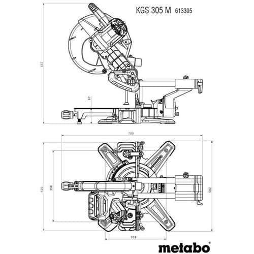 METABO Kapp- u.Gehrungssäge KGS 305 M 305x110mm 1600 W 3700min-¹ 305x30mm METABO