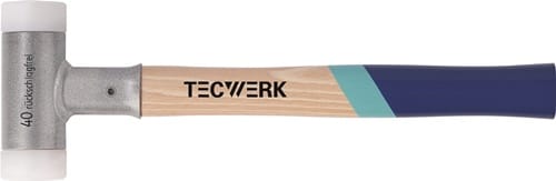 Schonhammer L.380mm Kopf-D.45mm Hickory rückschlagfrei hart Nyl.weiß TECWERK
