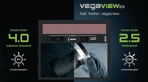 OPTREL Schweißerschutzhelm Vegaview2.5 schwarz 90x110mm DIN 8-12 Krt.OPTREL