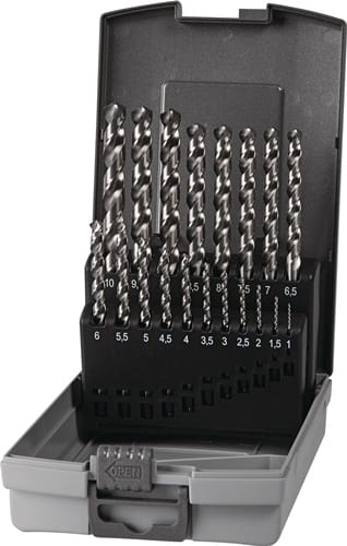 TECWERK Spiralbohrersatz DIN 338 Typ UNI D.1-10x0,5mm HSS-Co 19-tlg.Ku.-Kass.TECWERK