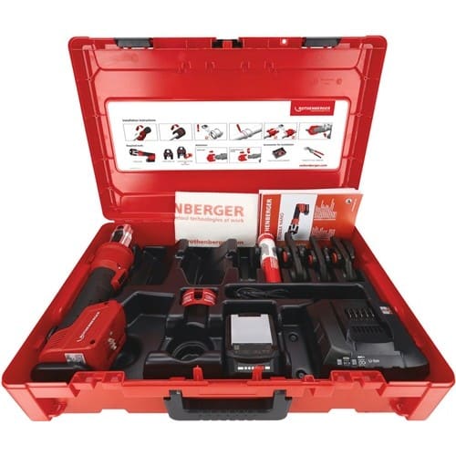 ROTHENBERGER Hybrid-Pressmaschine ROMAX NANO 32 kN 0-108mm Pressbacke iJAW SV 15,22,28mm,Akku