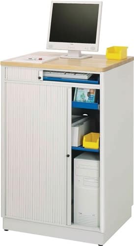 RAU Computer-Station H1100xB720xT660mm stationär lichtgrau/enzianblau