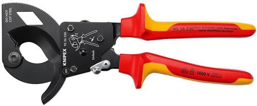 KNIPEX Kabelschneider Gesamt-L.250mm max.32 (240 mm²)mm Mehrkomp.-Hüllen VDE KNIPEX