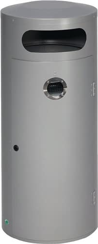 VAR Abfallbehälter H1045xØ420mm 70l antik-silber m.integriertem Ascher