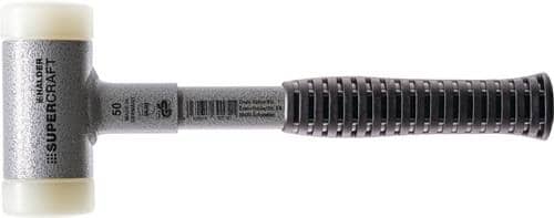 HALDER Schonhammer SUPERCRAFT L.295mm Kopf-D.35mm rückschlagfrei hart Nyl. weiß HALDER