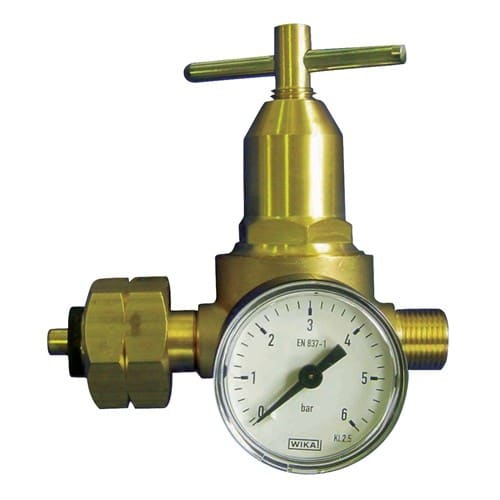 KAYSER Propankleindruckregler m.Manometer 0,5-6bar 18 kg/hW 21,8x1/14Zoll LH KAYSER