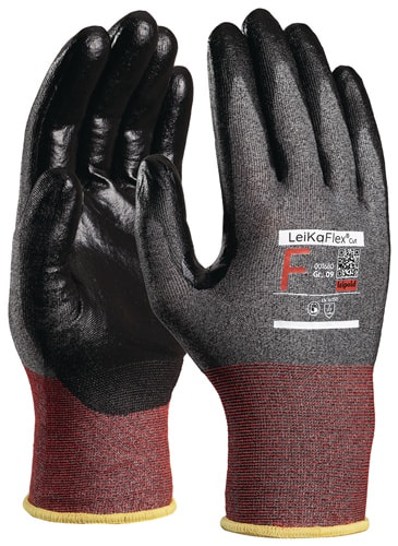 LEIPOLD Schnittschutzhandschuhe LeiKaFlex® CUT 1680 ESD Gr.9 grau/schwarz/rot meliert
