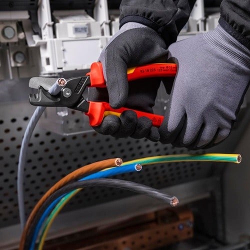 KNIPEX Kabelschere StepCut® XL L.225mm Kopf brün.VDE Mehrkomp.-Hüllen KNIPEX