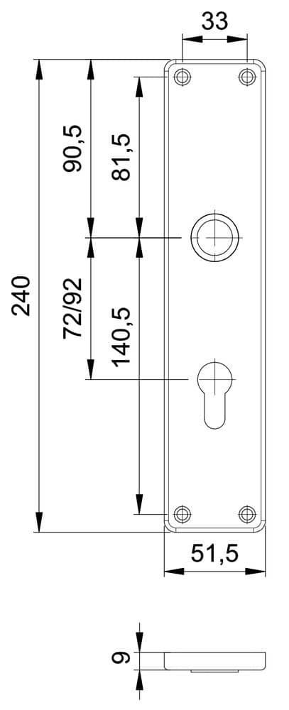EDI Langschild 2220, Aluminium