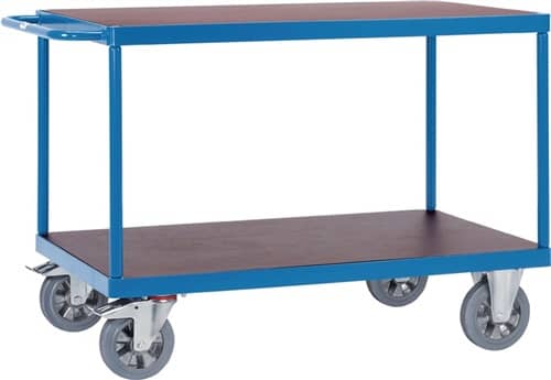 FETRA Tischwagen 2 Ladeflächen L1200xB800mm brillantblau Trgf.1200kg