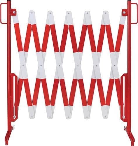 Scherengitter L4000xH1000mm m.Standfuß rot/weiß